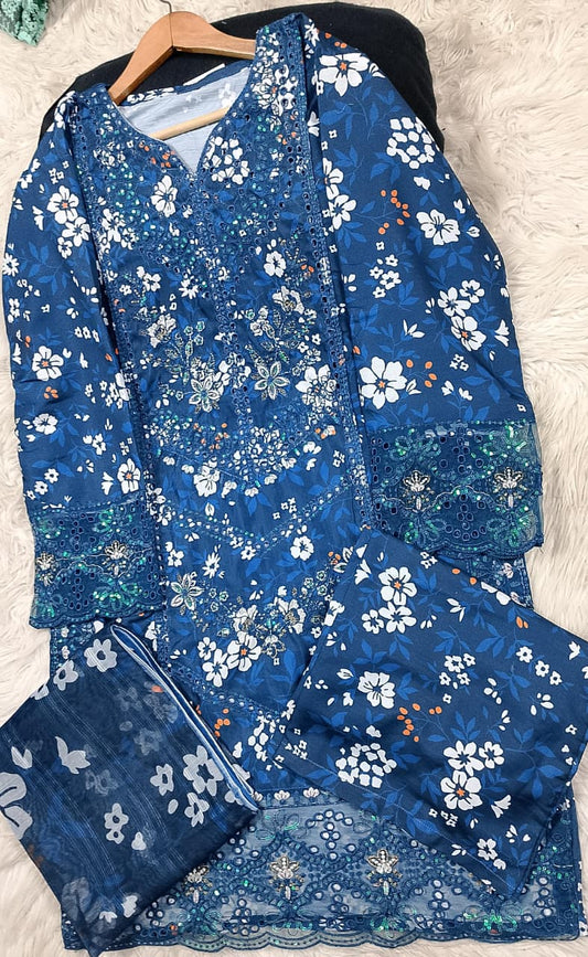 3 PIECE - EMBROIDERED LAWN SUIT