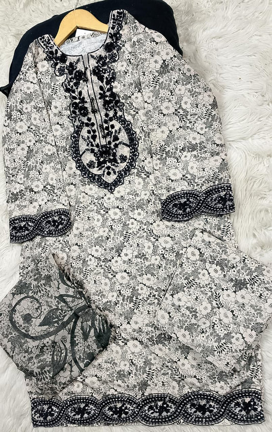 3 PIECE - EMBROIDERED LAWN SUIT