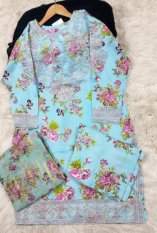 3 PIECE - EMBROIDERED LAWN SUIT