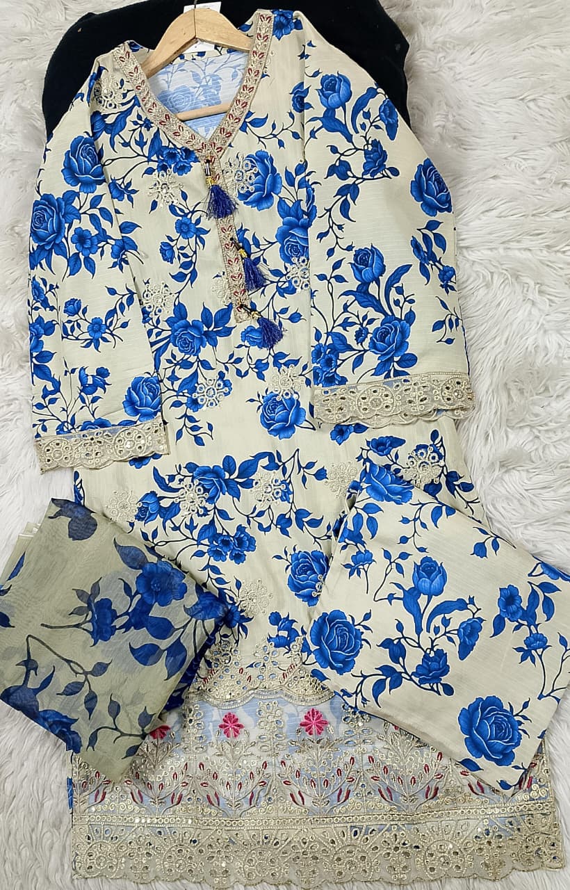 3 PIECE - EMBROIDERED LAWN SUIT