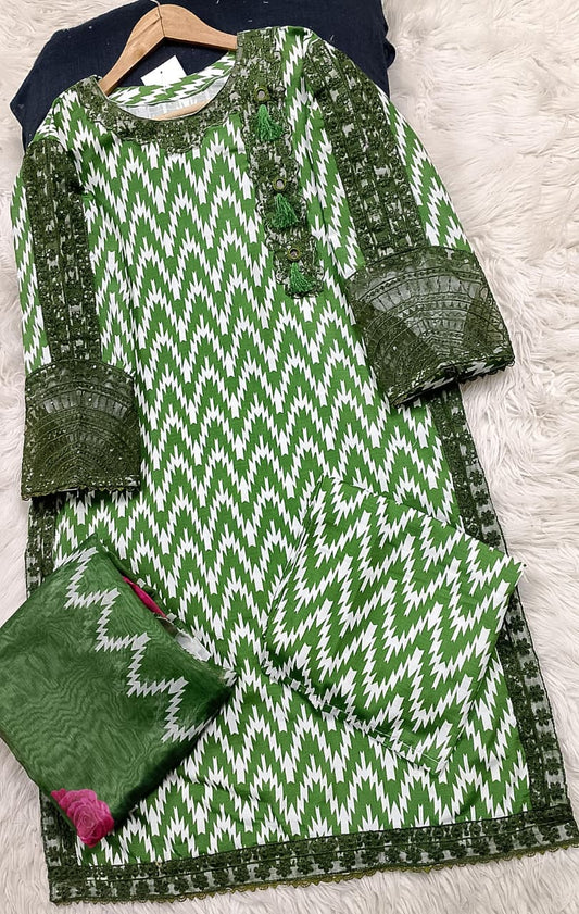 3 PIECE - EMBROIDERED LAWN SUIT