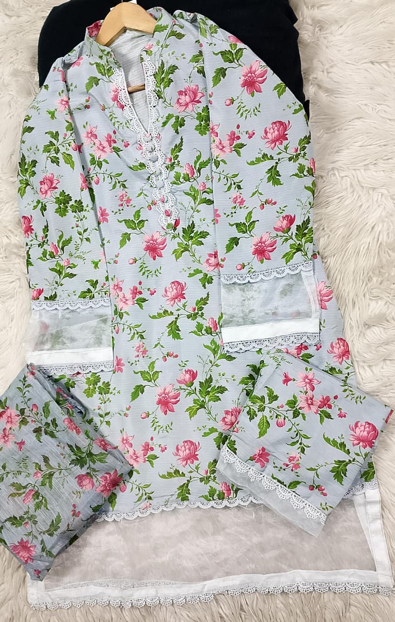 3 PIECE - EMBROIDERED LAWN SUIT