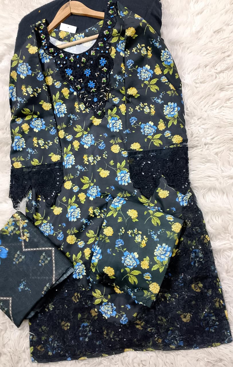 3 PIECE - EMBROIDERED LAWN SUIT
