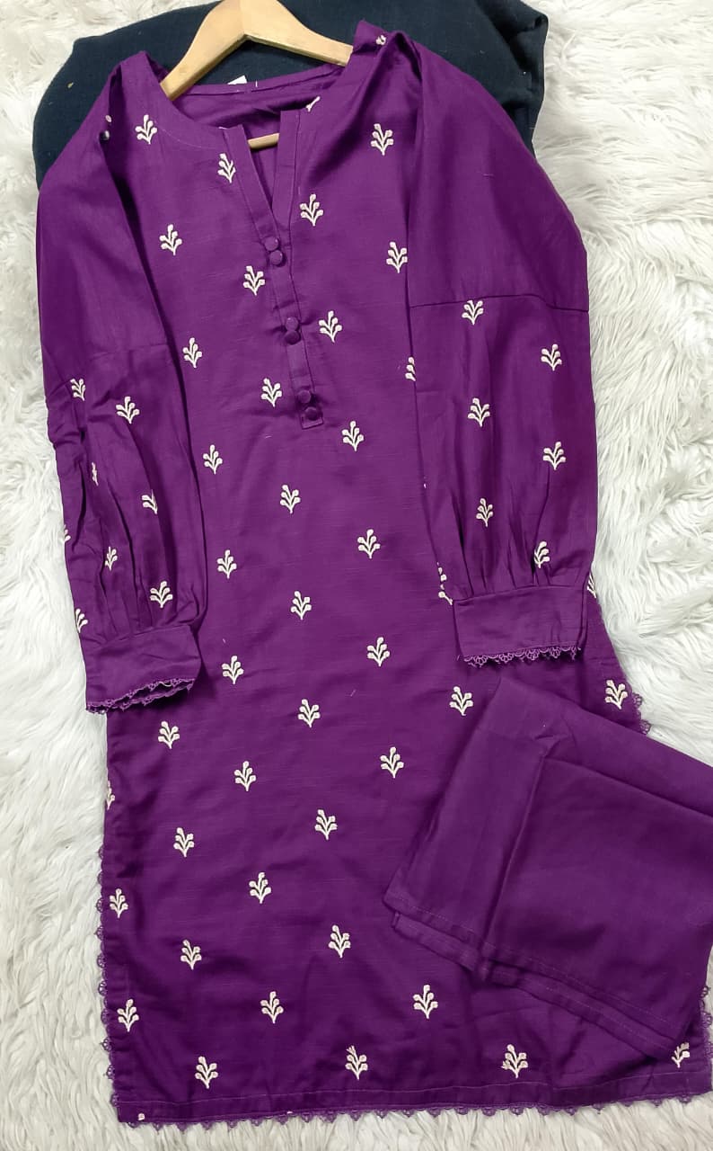 2 PIECE - EMBROIDERED KHADDAR SUIT