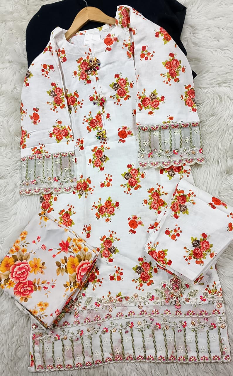 3 PIECE - EMBROIDERED KHADDAR SUIT