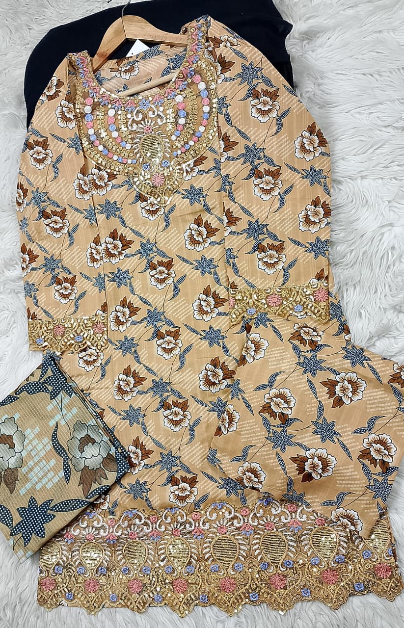 3 PIECE - EMBROIDERED LAWN SUIT