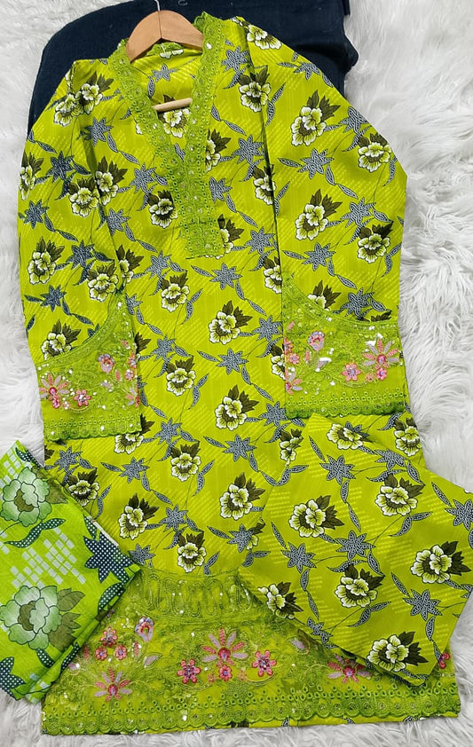 3 PIECE - EMBROIDERED LAWN SUIT