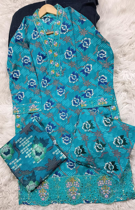 3 PIECE - EMBROIDERED LAWN SUIT