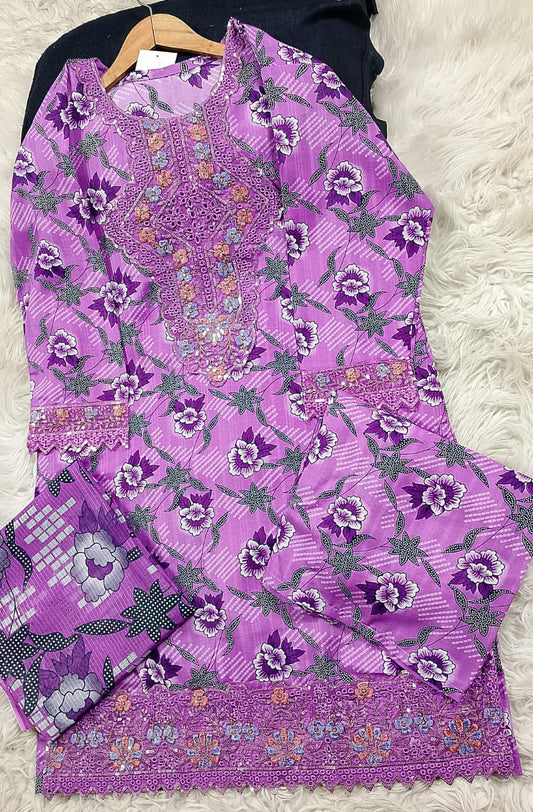 3 PIECE - EMBROIDERED LAWN SUIT