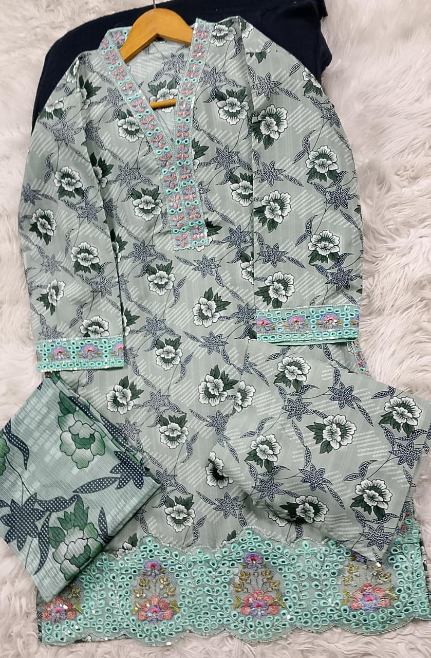 3 PIECE - EMBROIDERED LAWN SUIT