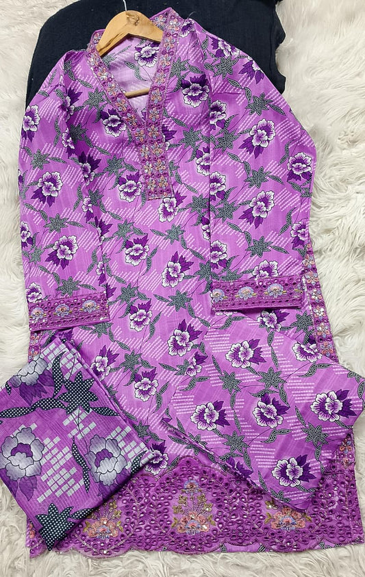 3 PIECE - EMBROIDERED LAWN SUIT
