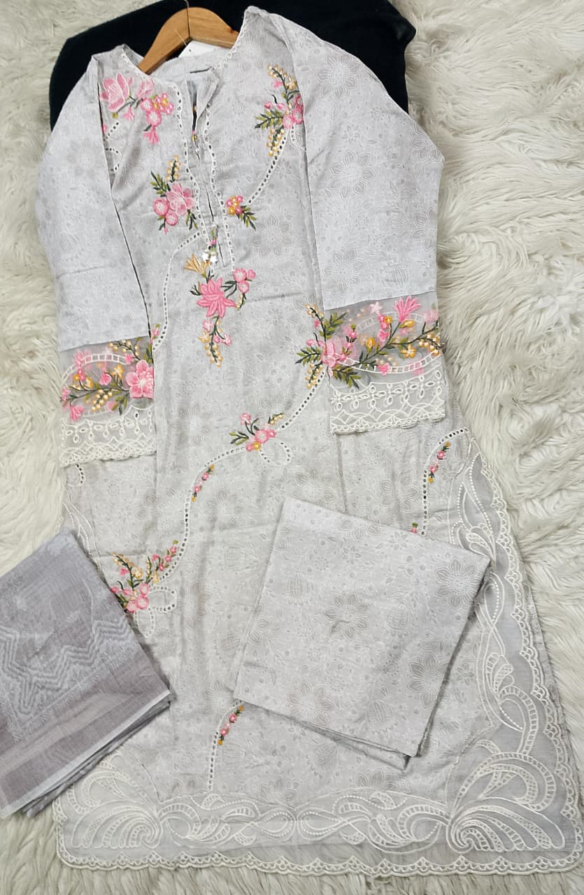 3 PIECE - EMBROIDERED LAWN SUIT