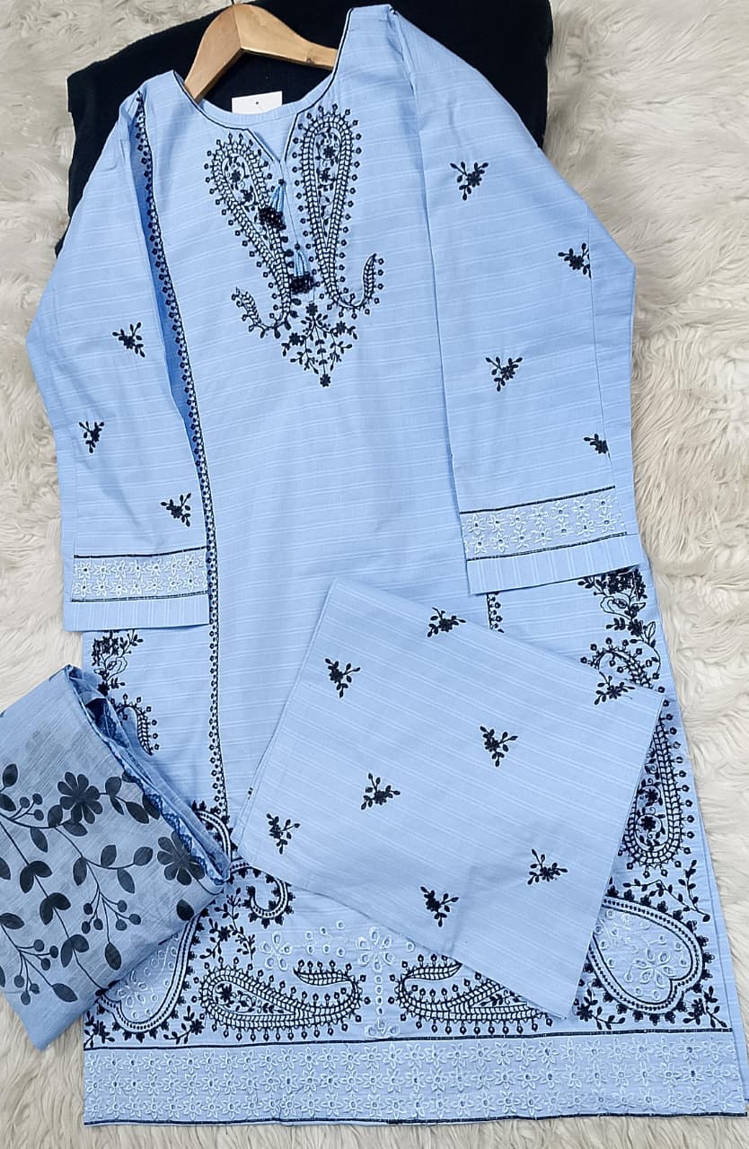 3 PIECE - EMBROIDERED LAWN SUIT