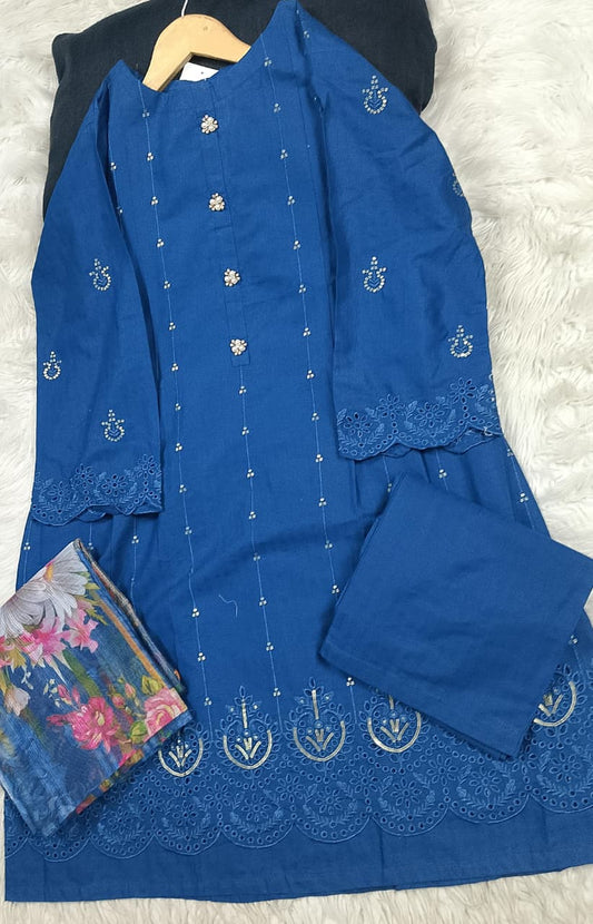 3 PIECE - EMBROIDERED LAWN SUIT