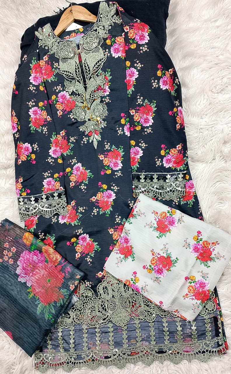 3 PIECE - EMBROIDERED LAWN SUIT
