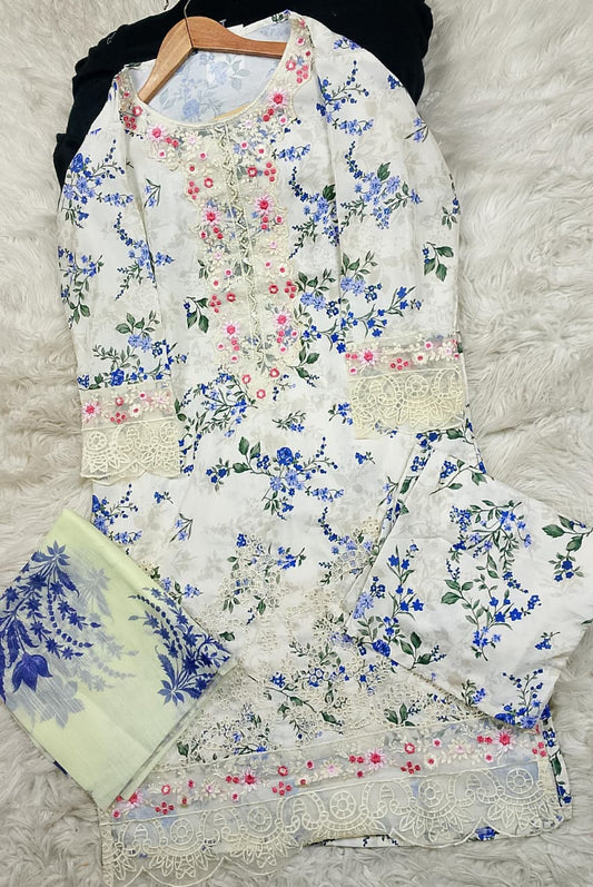 3 PIECE - EMBROIDERED LAWN SUIT