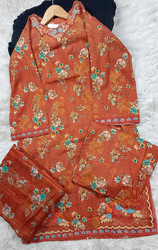 3 PIECE - EMBROIDERED LAWN SUIT