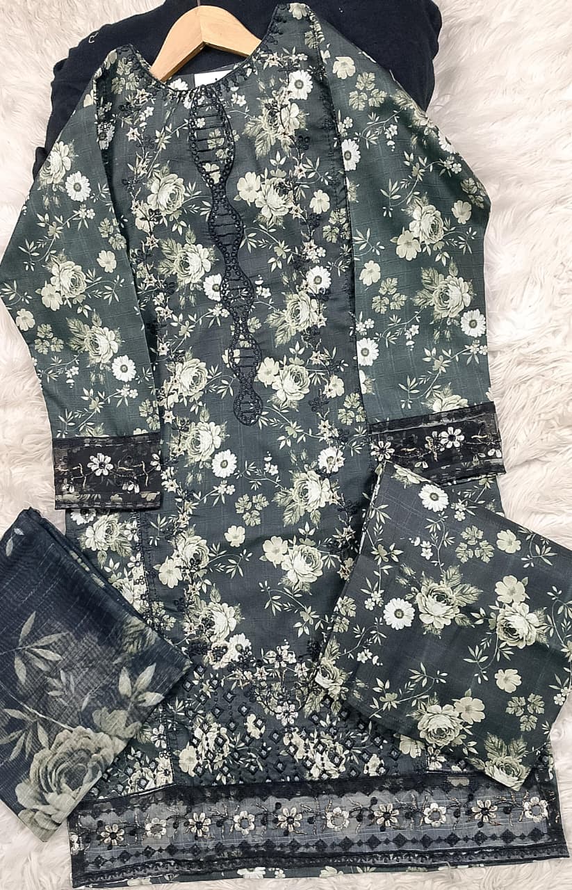 3 PIECE - EMBROIDERED LAWN SUIT