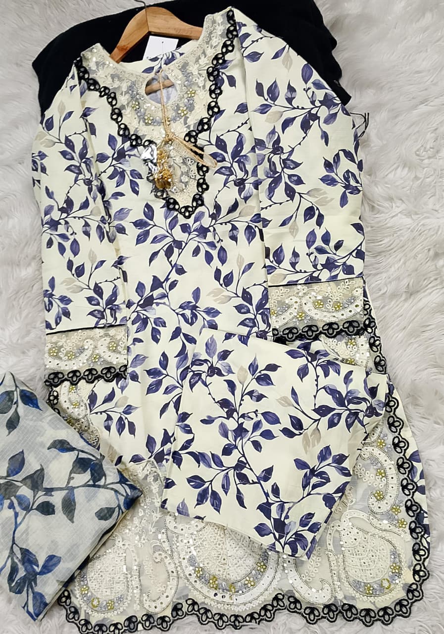 3 PIECE - EMBROIDERED LAWN SUIT