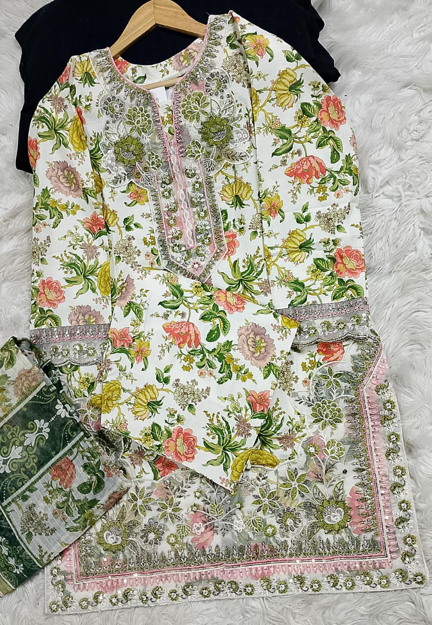 3 PIECE - EMBROIDERED LAWN SUIT