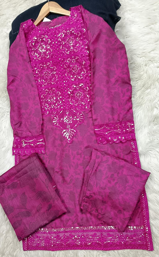 3 PIECE - EMBROIDERED LAWN SUIT