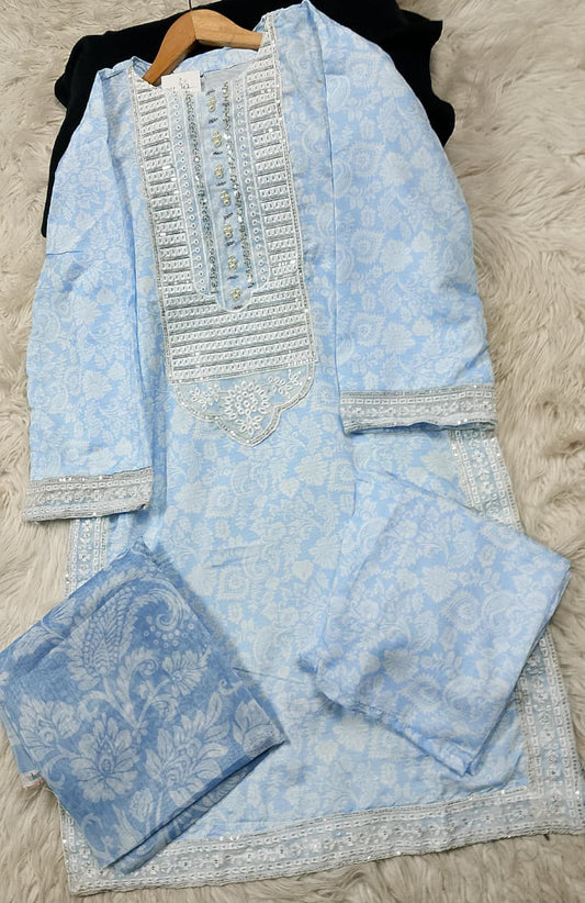 3 PIECE - EMBROIDERED LAWN SUIT