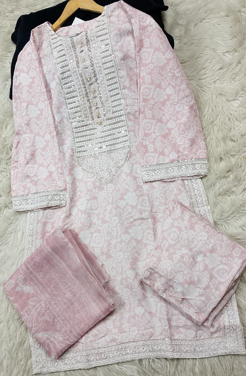 3 PIECE - EMBROIDERED LAWN SUIT