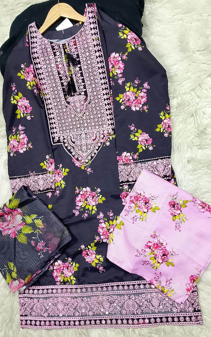 3 PIECE - EMBROIDERED LAWN SUIT