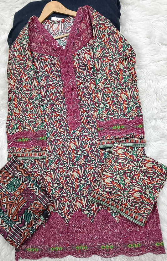 3 PIECE - EMBROIDERED LAWN SUIT