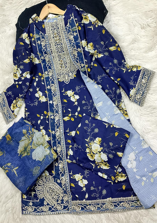3 PIECE - EMBROIDERED LAWN SUIT