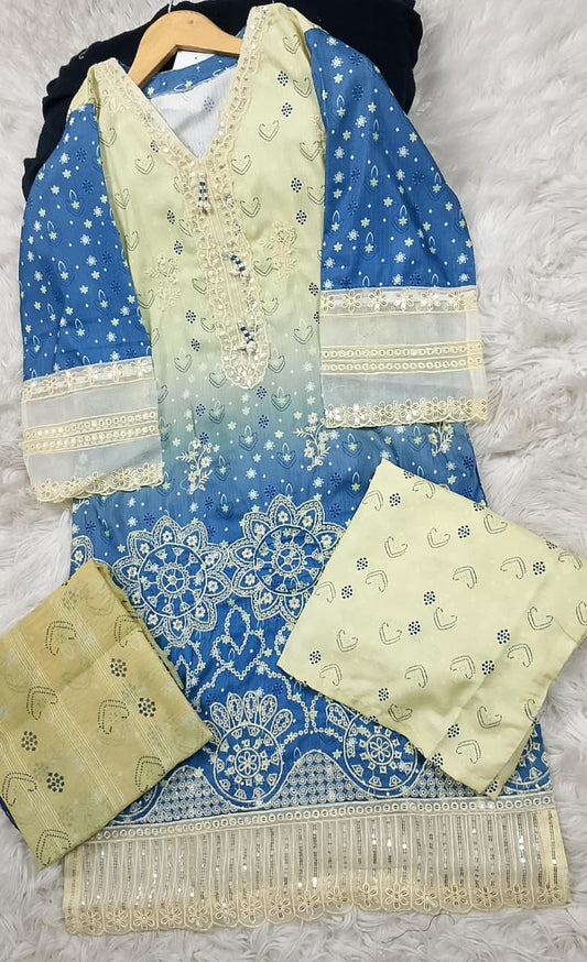 3 PIECE - EMBROIDERED LAWN SUIT