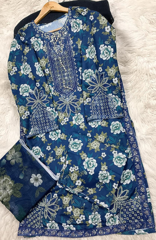 3 PIECE - EMBROIDERED LAWN SUIT