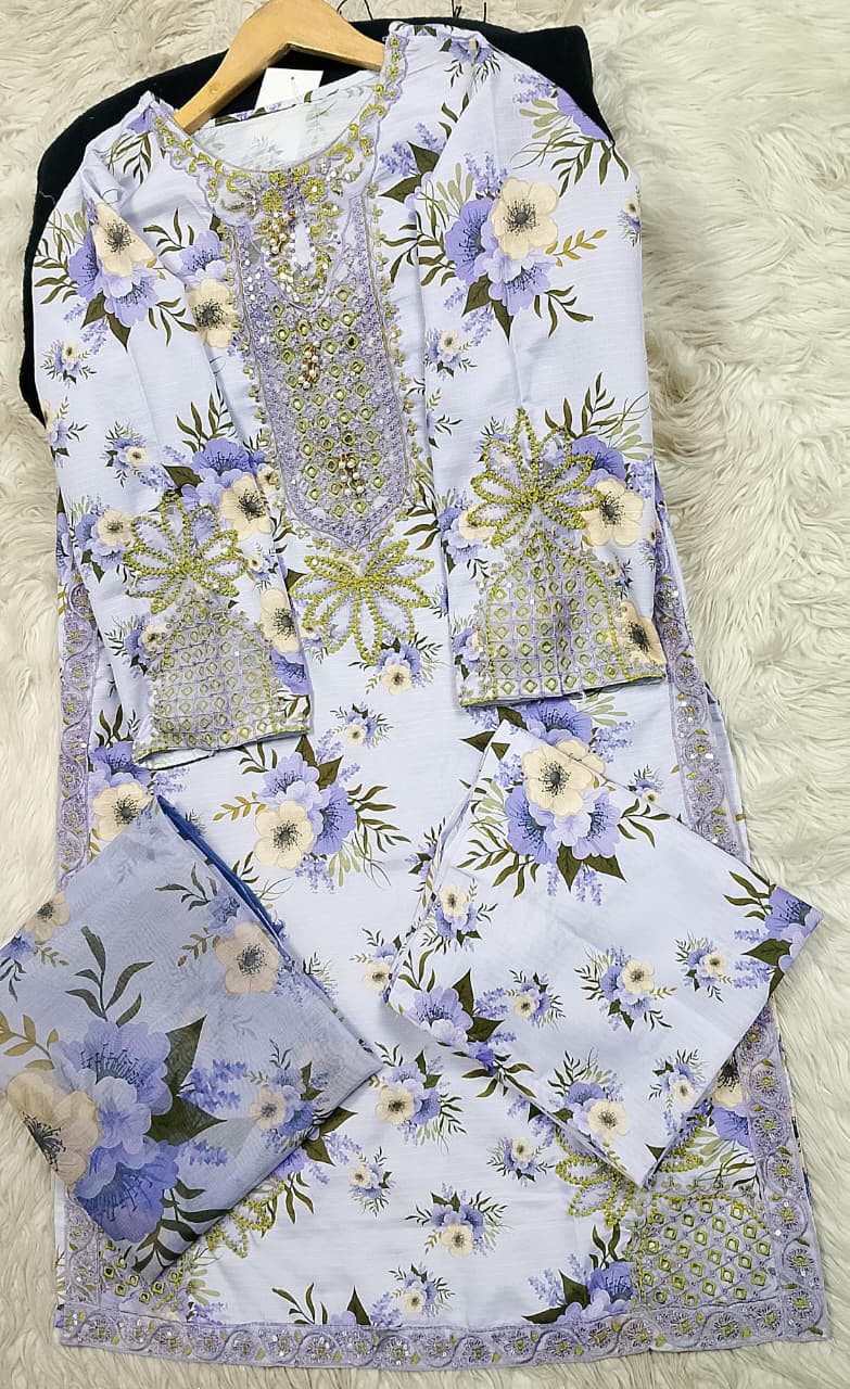3 PIECE - EMBROIDERED LAWN SUIT