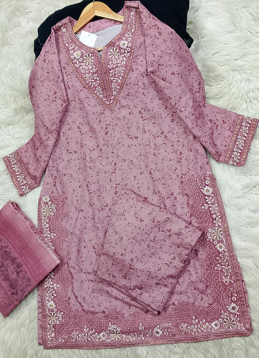 3 PIECE - EMBROIDERED LAWN SUIT