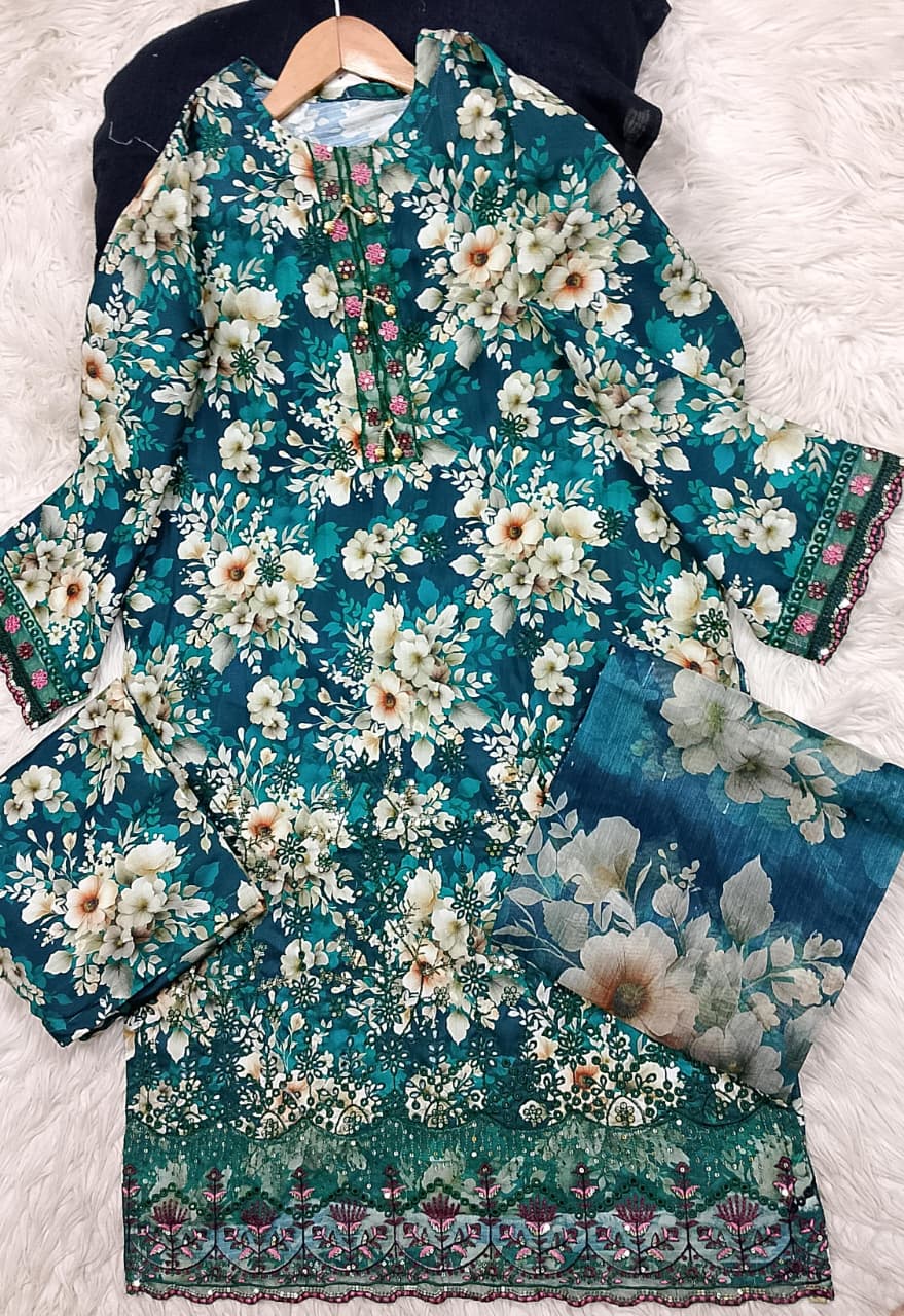 3 PIECE - EMBROIDERED LAWN SUIT