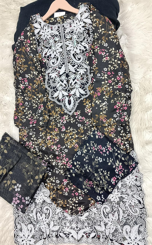 3 PIECE - EMBROIDERED LAWN SUIT