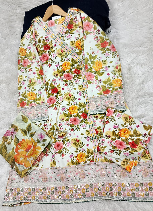 3 PIECE - EMBROIDERED LAWN SUIT