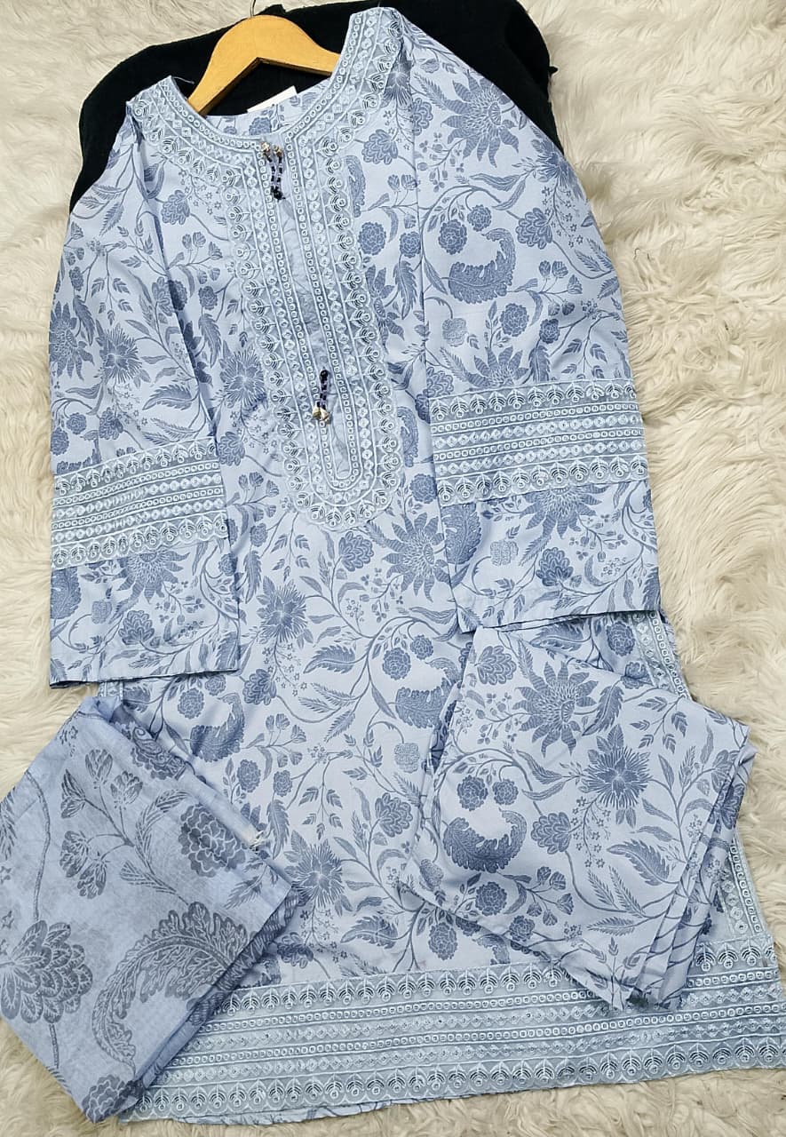 3 PIECE - EMBROIDERED LAWN SUIT