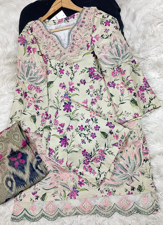 3 PIECE - EMBROIDERED LAWN SUIT
