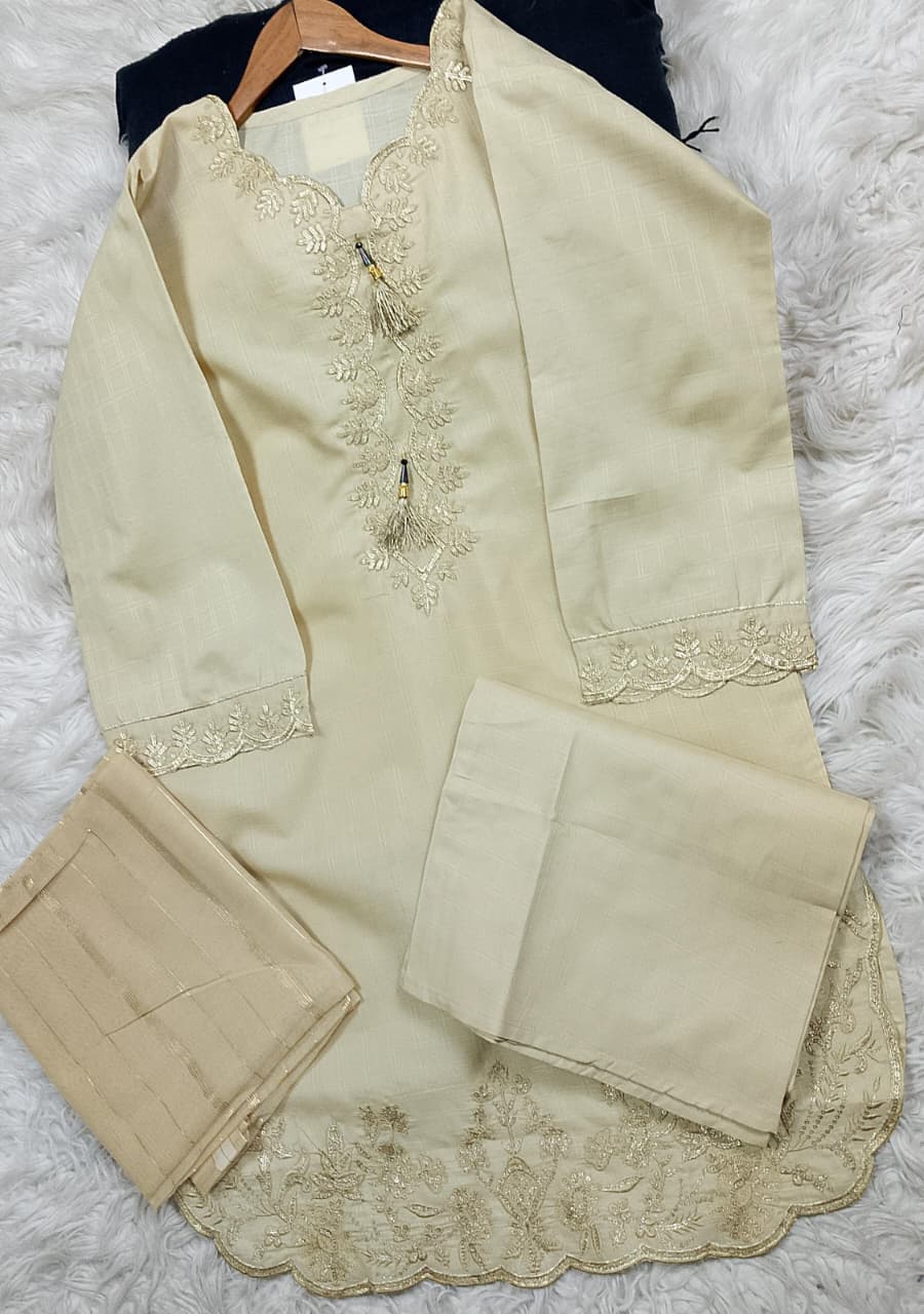 3 PIECE - EMBROIDERED LAWN SUIT