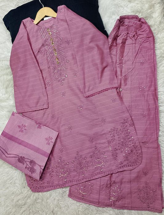3 PIECE - EMBROIDERED LAWN SUIT