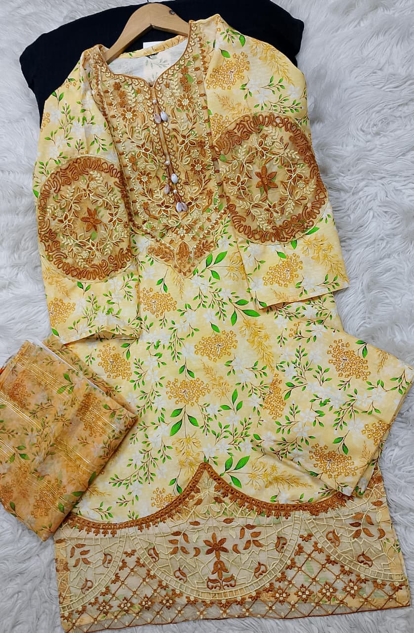3 PIECE - EMBROIDERED LAWN SUIT