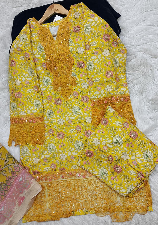 3 PIECE - EMBROIDERED LAWN SUIT