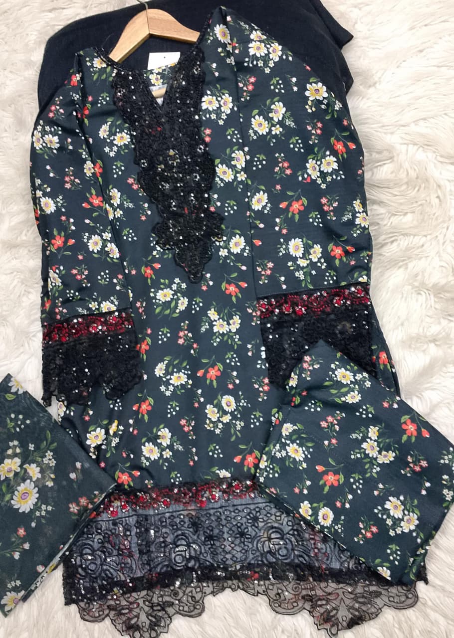 3 PIECE - EMBROIDERED LAWN SUIT