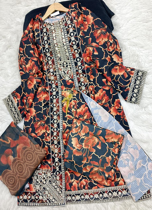3 PIECE - EMBROIDERED LAWN SUIT