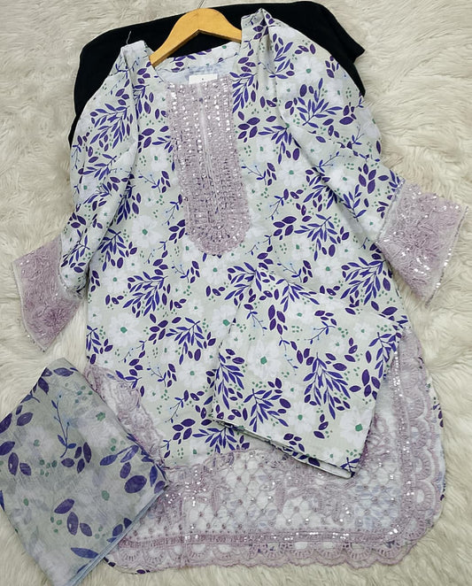 3 PIECE - EMBROIDERED LAWN SUIT