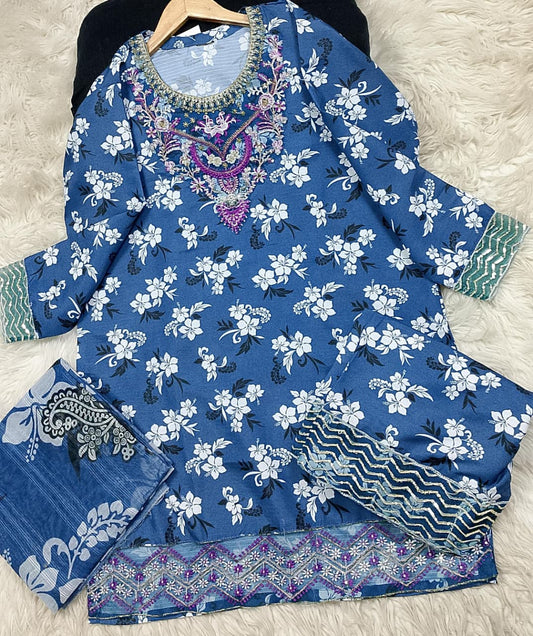3 PIECE - EMBROIDERED LAWN SUIT
