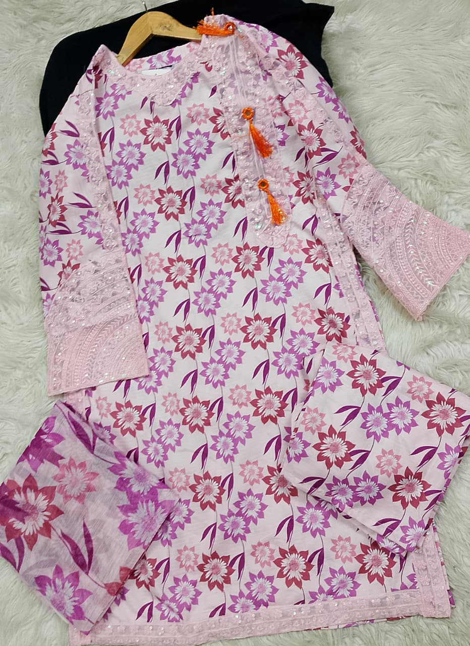 3 PIECE - EMBROIDERED LAWN SUIT