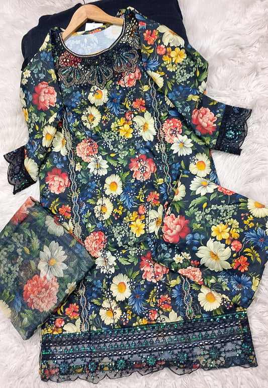 3 PIECE - EMBROIDERED LAWN SUIT