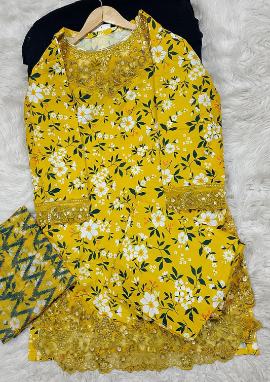 3 PIECE - EMBROIDERED LAWN SUIT